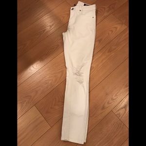 RES white ripped denim